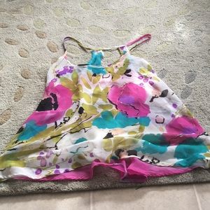 Sheer floral tank top
